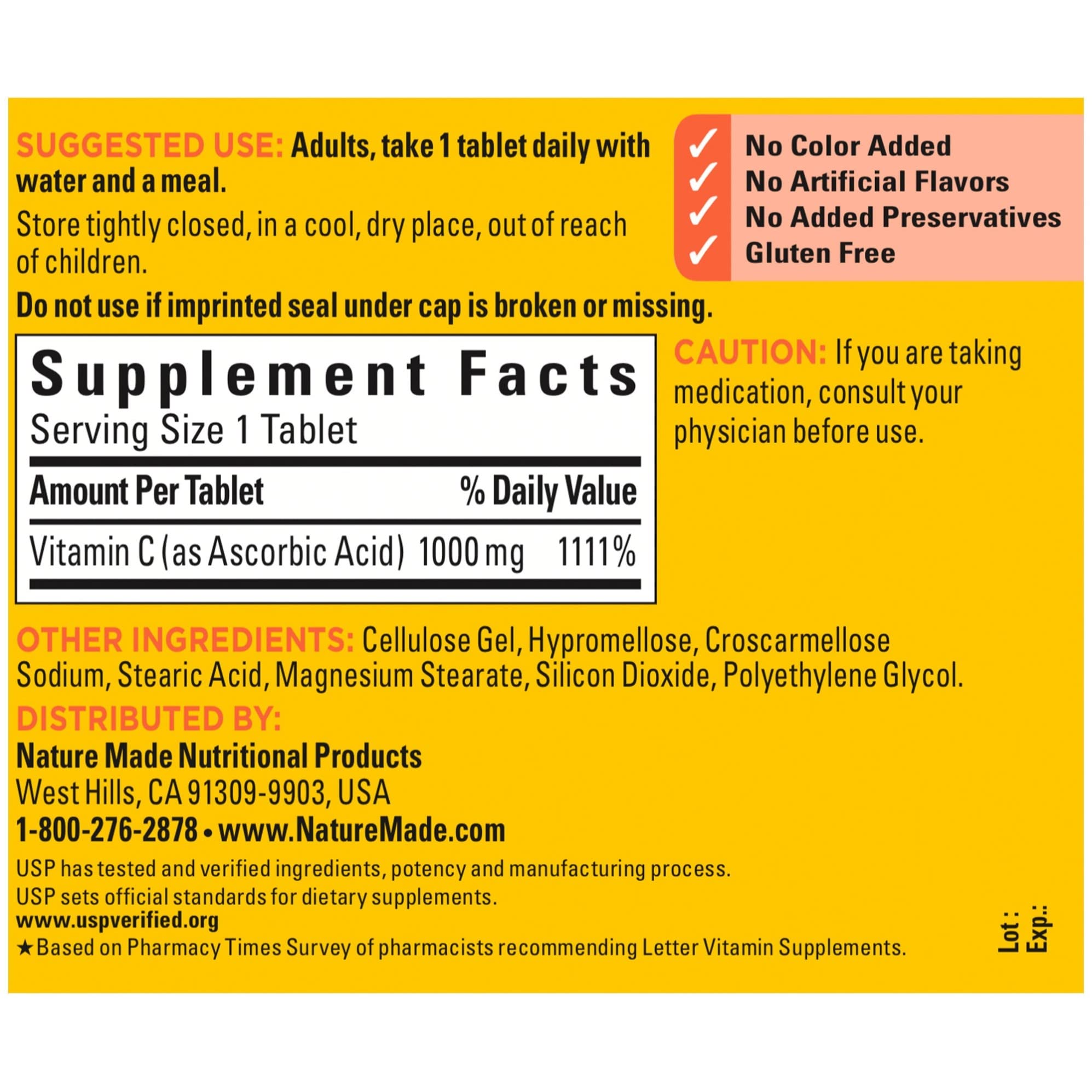 Foto 5 | Suplemento Nature Made De Vitamina C, Tabletas De 1000 Mg, 100 Unidades - Venta Internacional.
