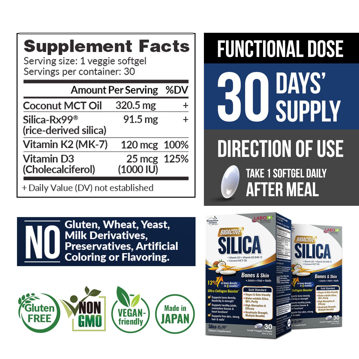 Foto 7 pulgar | Suplemento De Sílice Bioactiva Labo Nutrition 30s X3 - Venta Internacional.