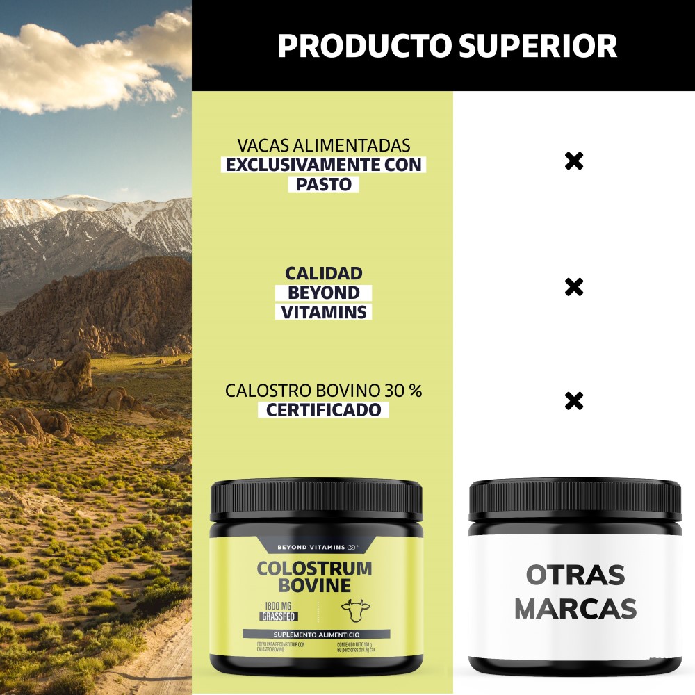 Foto 4 pulgar | Suplemento Alimenticio Beyond Vitamins Calostro Bovino 30% Certificado Grass Fed De Libre Pastoreo Bovine Colostrum 108g