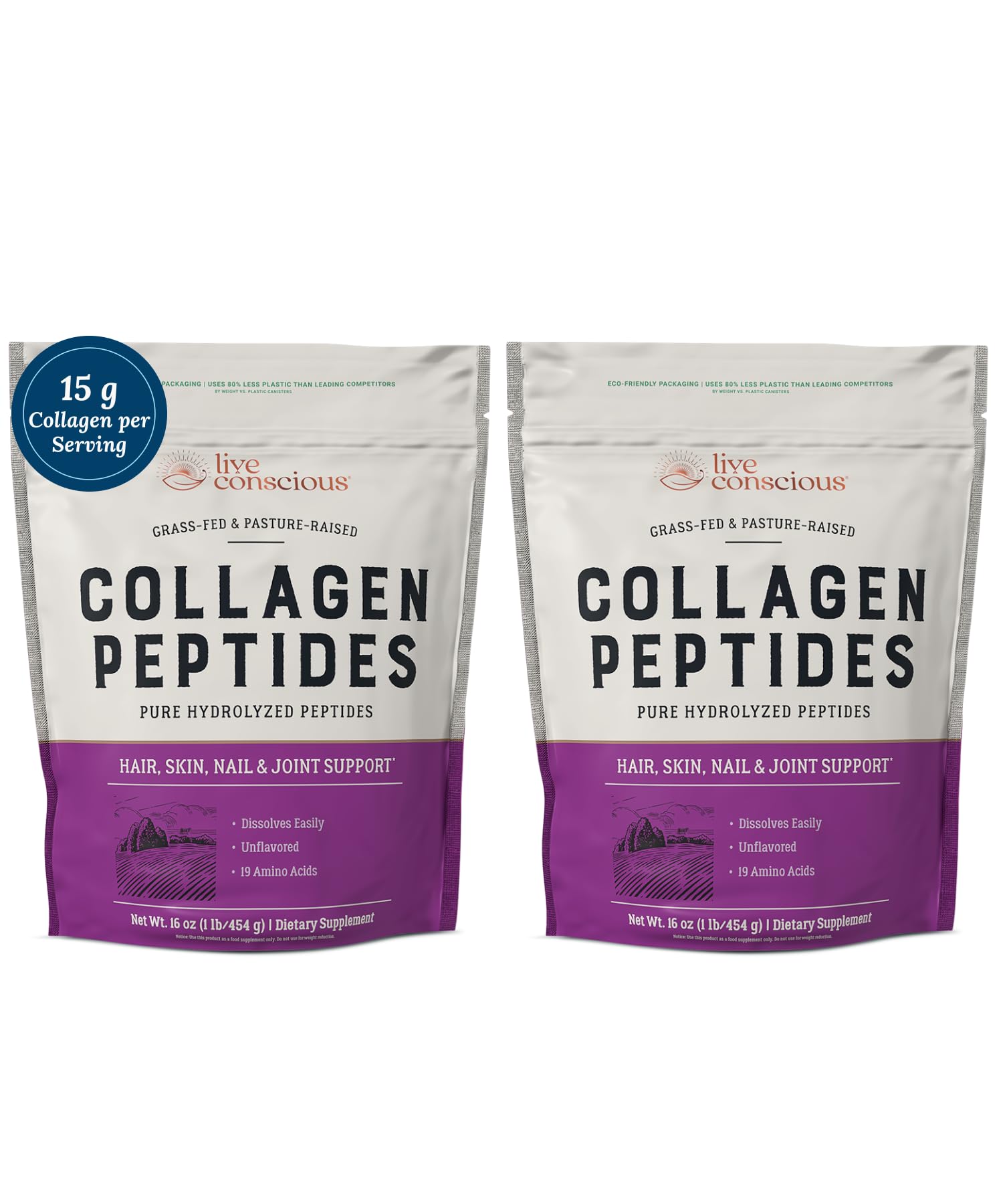 Foto 2 pulgar | Péptidos De Colágeno En Polvo Live Conscious 480 Ml (paquete De 2) - Venta Internacional.