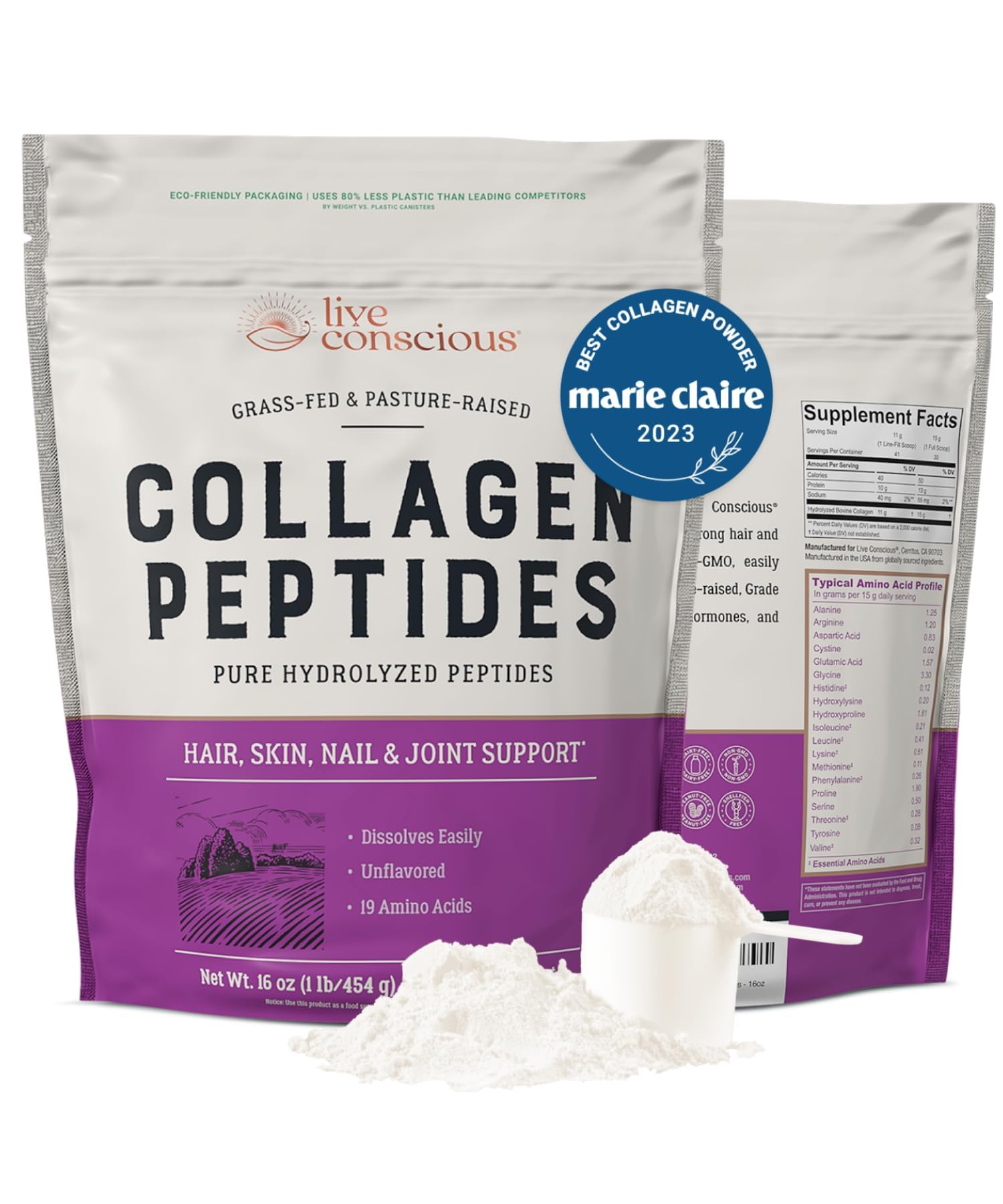 Foto 7 pulgar | Péptidos De Colágeno En Polvo Live Conscious 480 Ml (paquete De 2) - Venta Internacional.