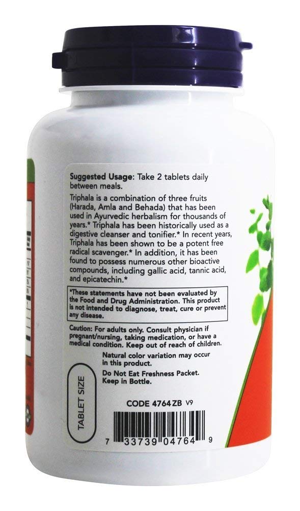 Foto 3 pulgar | Suplemento Now Foods Triphala 500 Mg 120 Comprimidos - Venta Internacional.