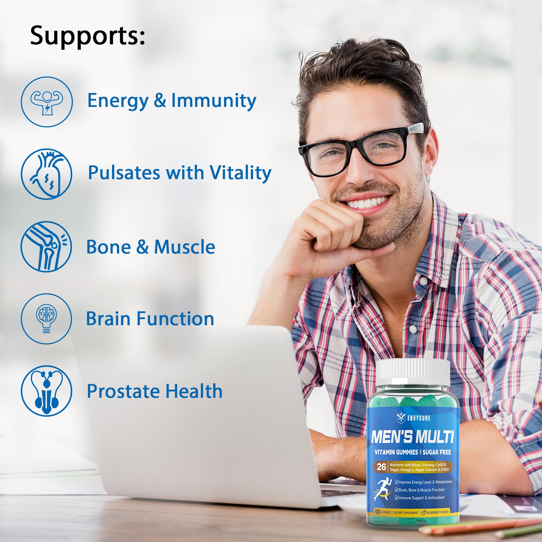 Foto 6 pulgar | Gomitas Multivitamínicas Supplement Envycure para Hombres 120 Unidades - Venta Internacional