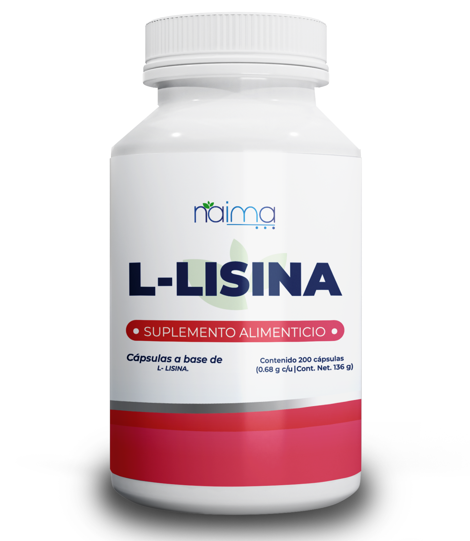 Foto 2 pulgar | Lisina Pura Naima Lab 1000 Mg por Porción 200 Cápsulas