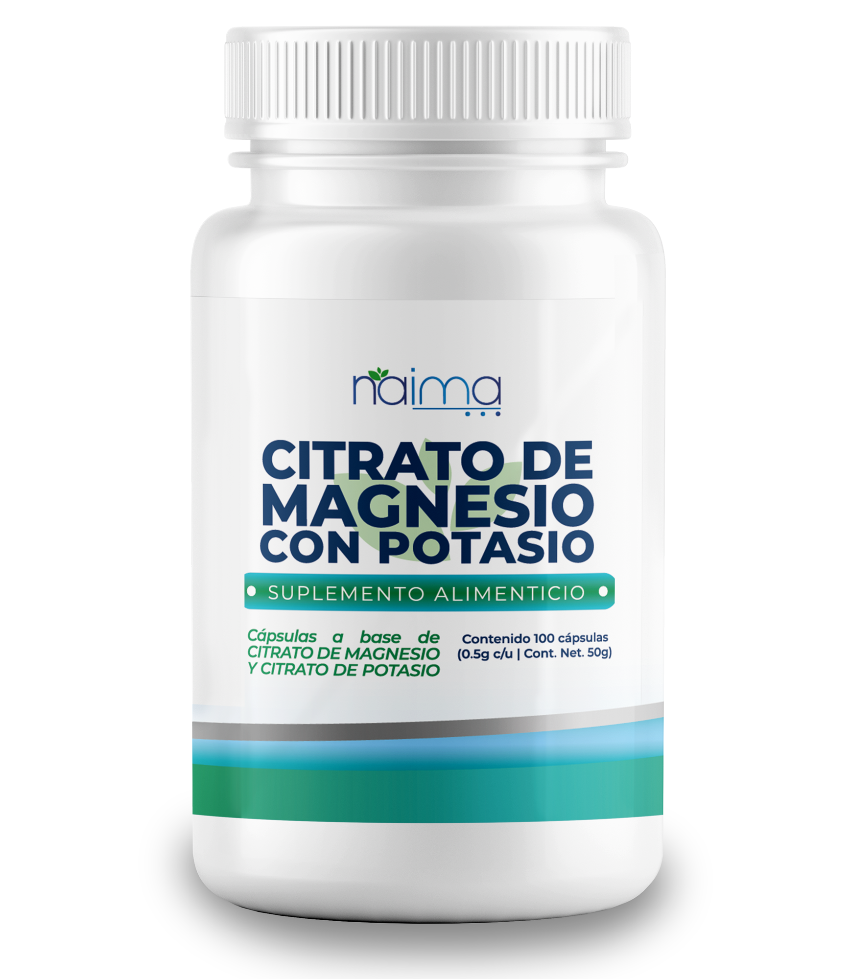Foto 2 pulgar | Citrato de Magensio con Citrato de Potasio 500 mg en Cada Capsula Naima Lab 100 Cápsulas