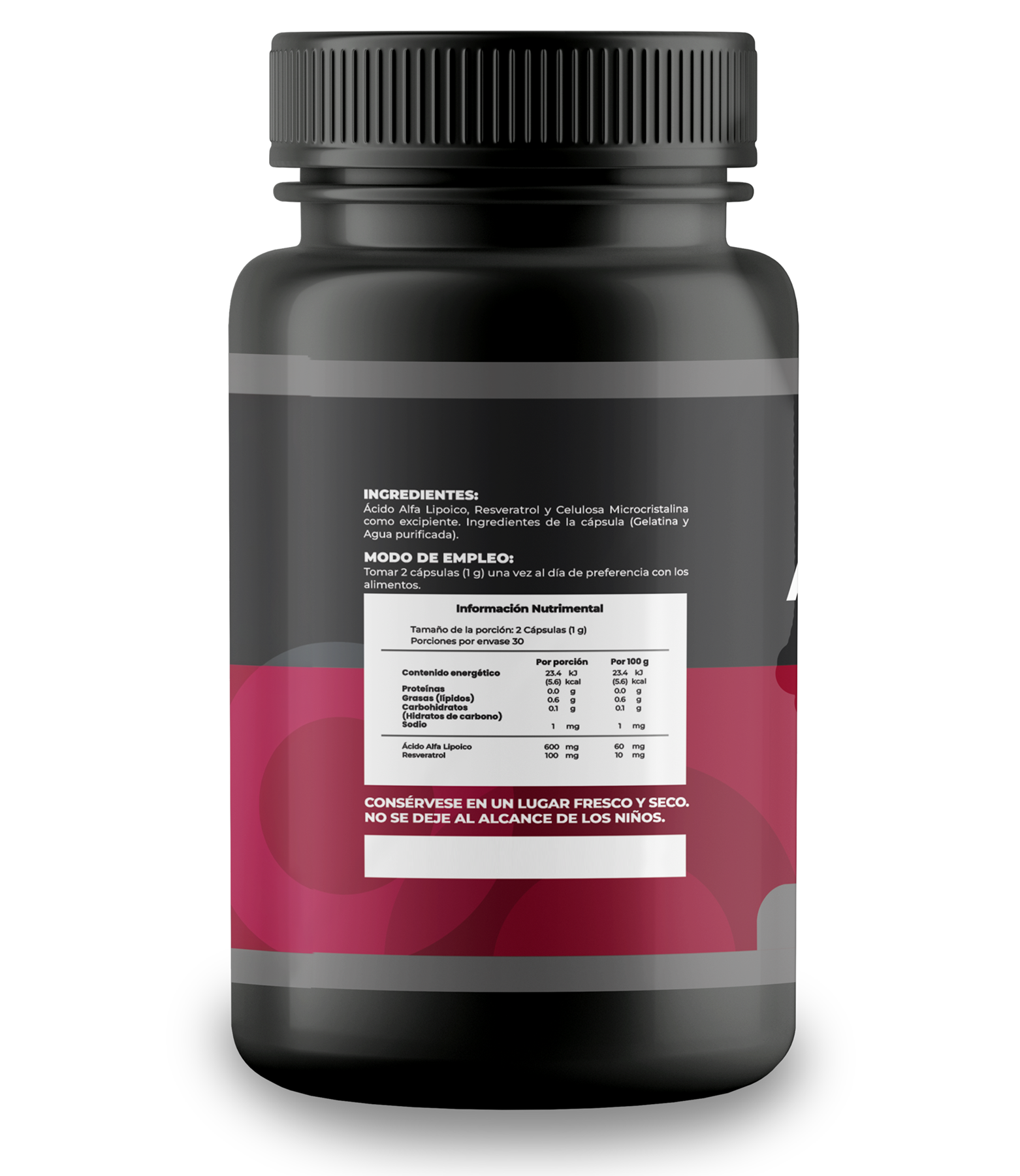 Foto 3 pulgar | Ácido Alfa Lipoico 60 Cápsulas + Resveratrol Naima Lab