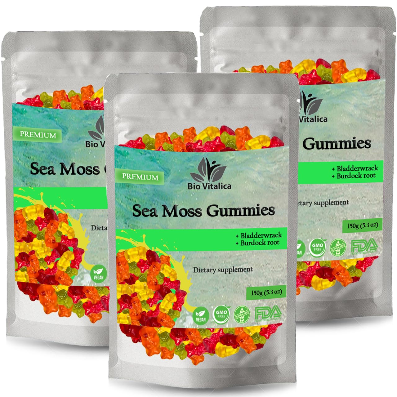 Foto 2 pulgar | Gomitas Sea Moss Bio Vitalica, Cetogénicas, Orgánicas, Veganas, Irlandesas, 2 Paquetes - Venta Internacional.
