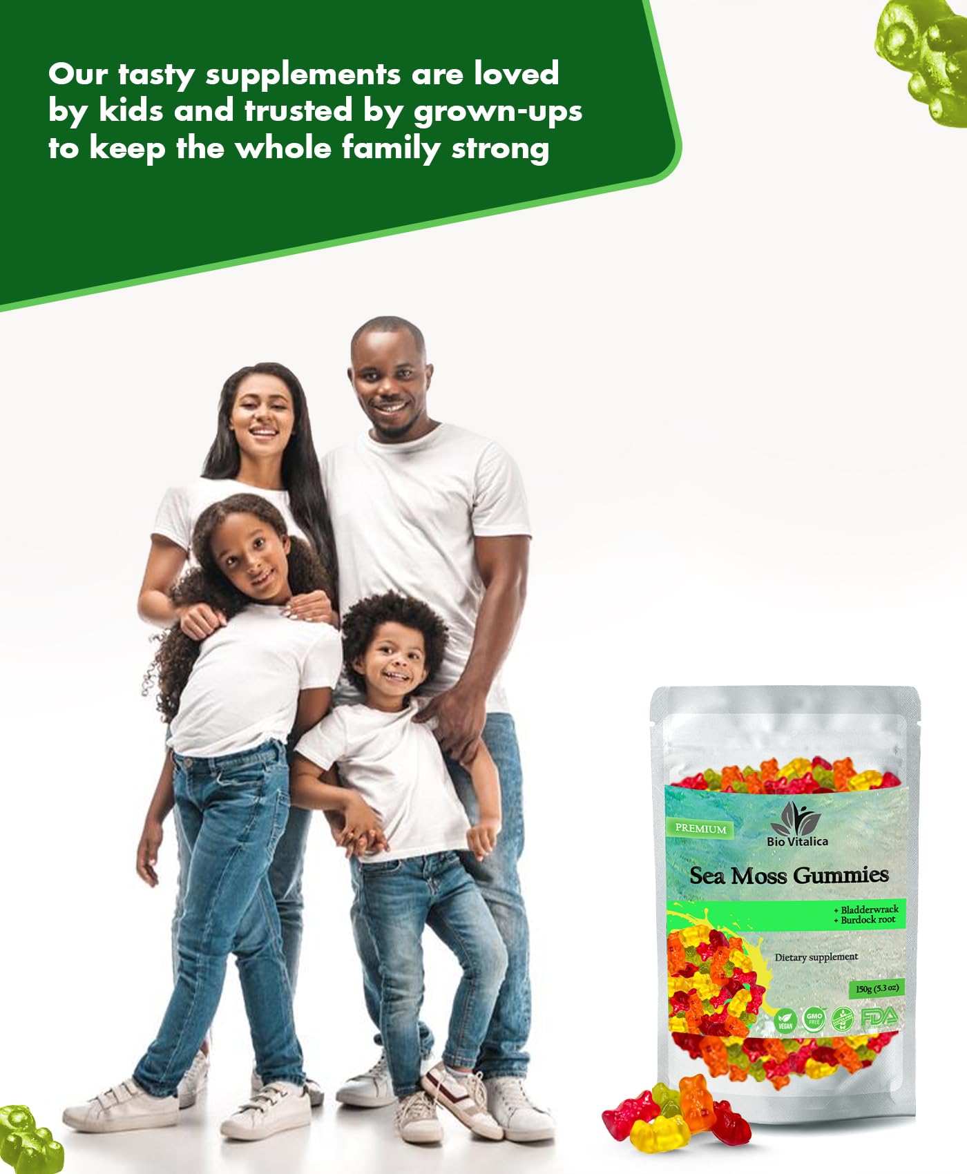 Foto 5 | Gomitas Sea Moss Bio Vitalica, Cetogénicas, Orgánicas, Veganas, Irlandesas, 2 Paquetes - Venta Internacional.