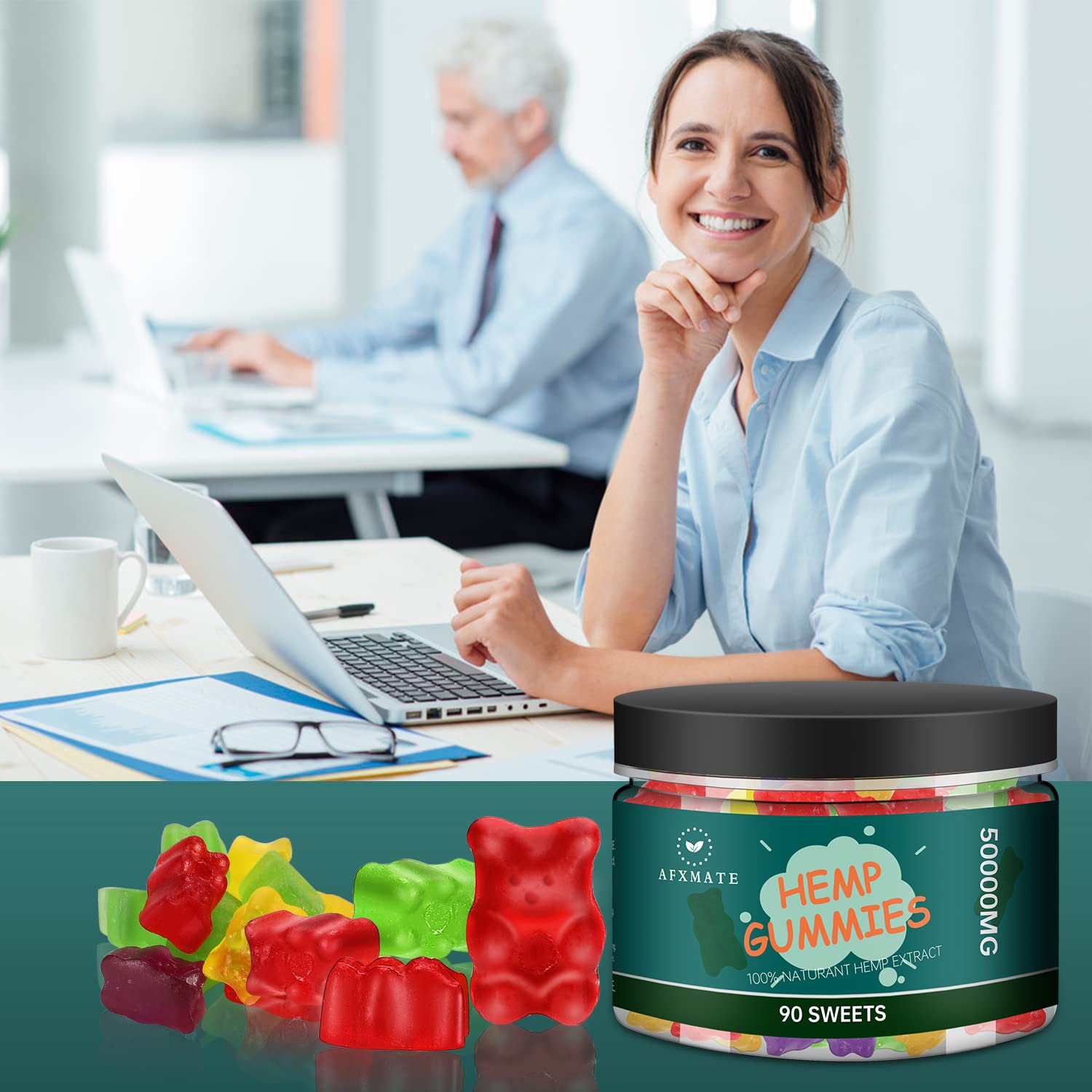 Foto 5 pulgar | Gomitas De Cáñamo Afxmate 50000 Mg Con Vitamina E Y B6 (90 Gomitas) - Venta Internacional.