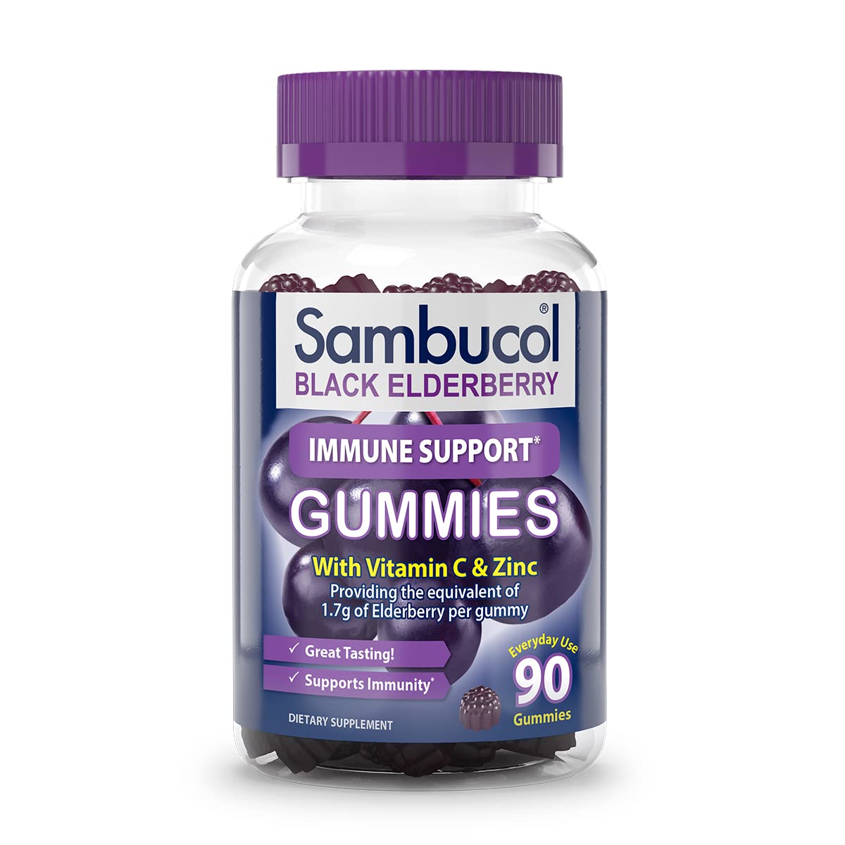 Foto 1 | Complementa Las Gomitas De Saúco Sambucol Con Vitamina C Y Zinc, 90 Unidades - Venta Internacional.