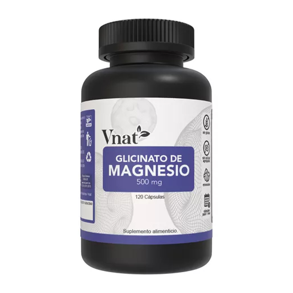 Foto 2 pulgar | Glicinato De Magnesio 500mg Vnat 120 Capsulas Magnesio Glycinate