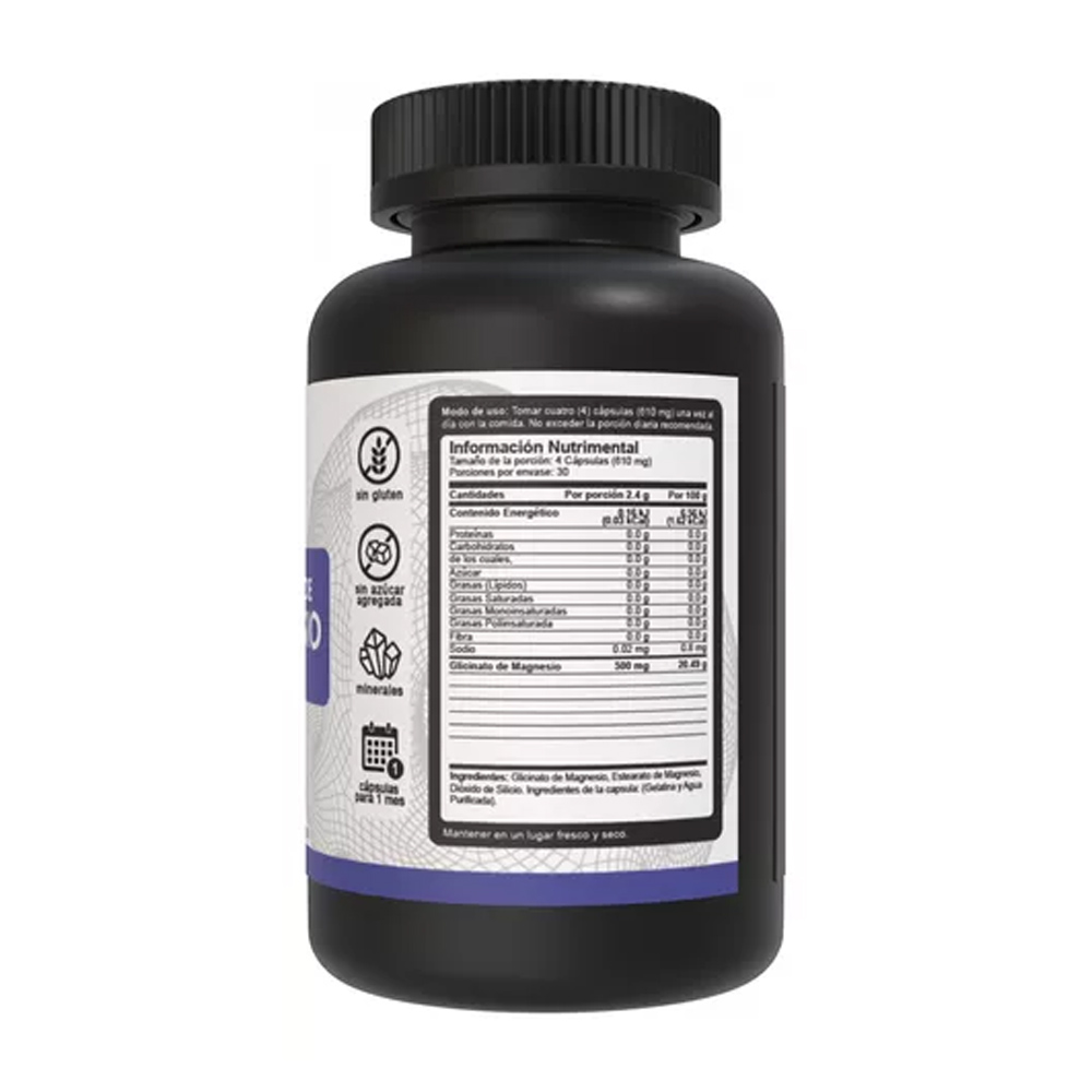 Foto 3 pulgar | Glicinato De Magnesio 500mg Vnat 120 Capsulas Magnesio Glycinate