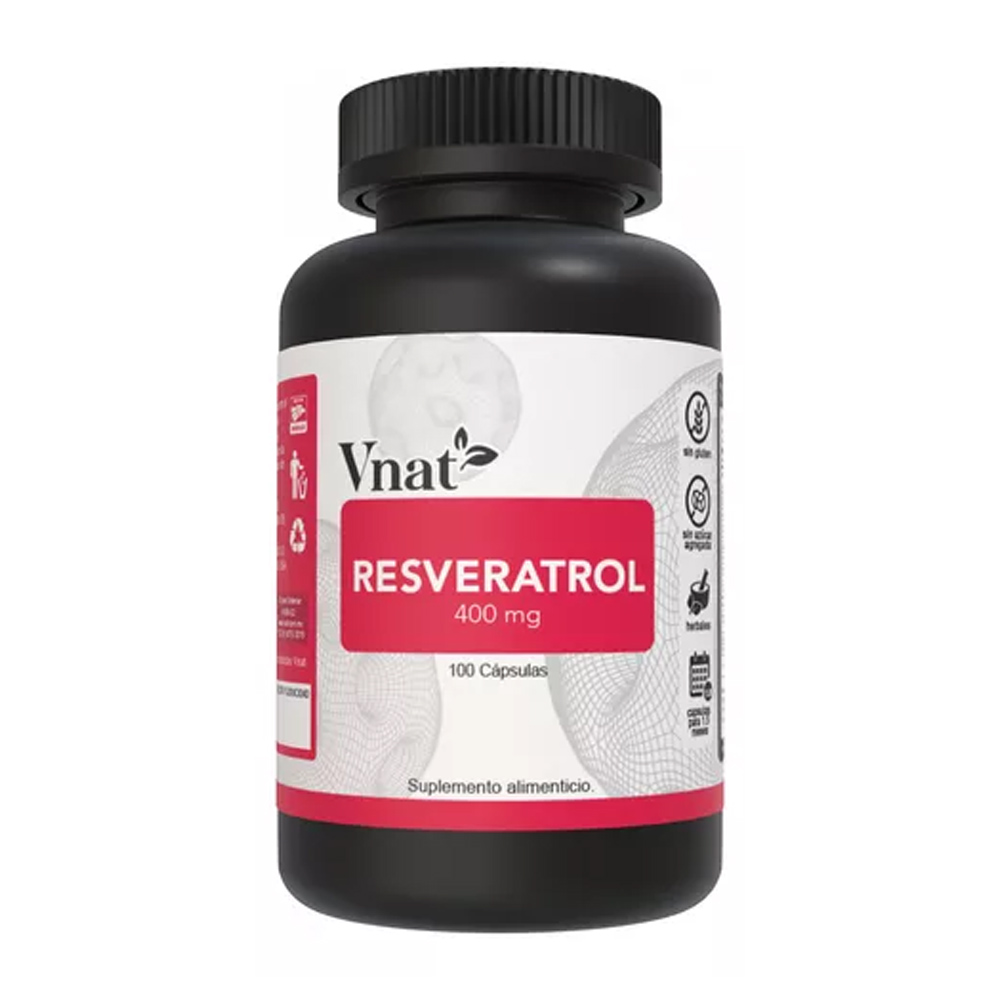 Foto 2 pulgar | Resveratrol 400mg Vnat 100 Capsulas Semilla De Uva Roja Y Acai