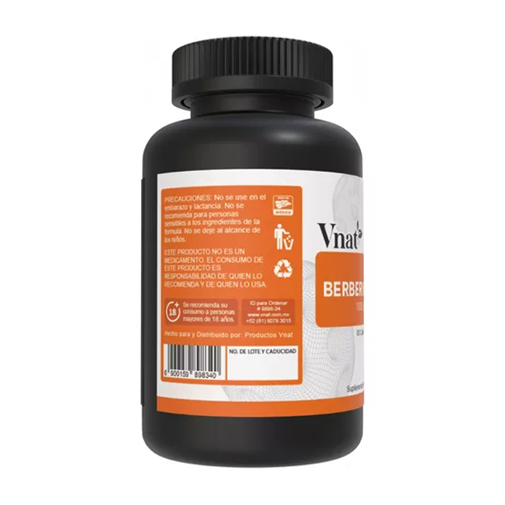 Foto 4 pulgar | Berberina Hci 1000mg Vnat Con 100 Cpasulas Apoyo Digestivo