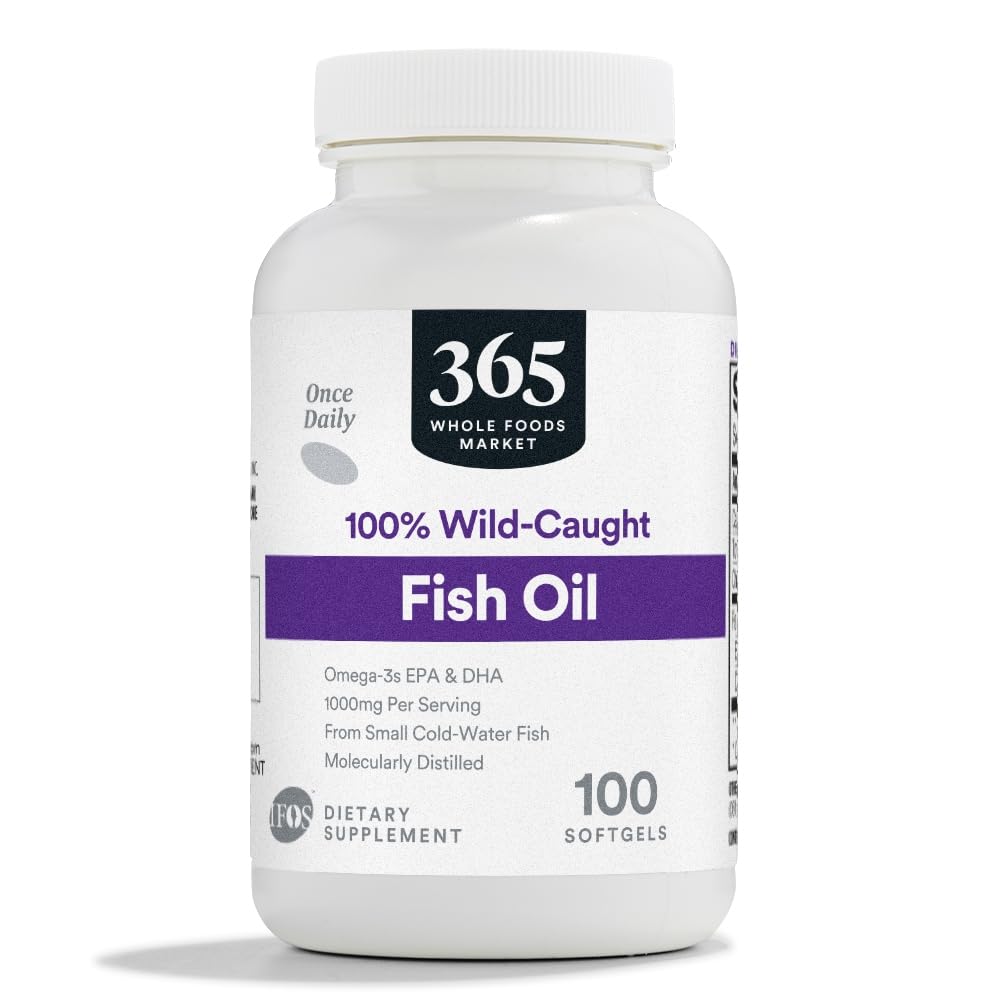 Foto 2 pulgar | Aceite De Pescado Supplement 365 De Whole Foods Market, 1000 Mg, 100 Cápsulas Blandas - Venta Internacional.