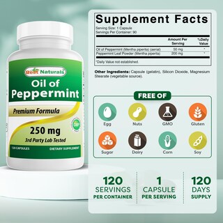 Foto 2 | Suplemento Best Naturals Aceite De Menta 250 Mg 120 Cápsulas X2 - Venta Internacional.
