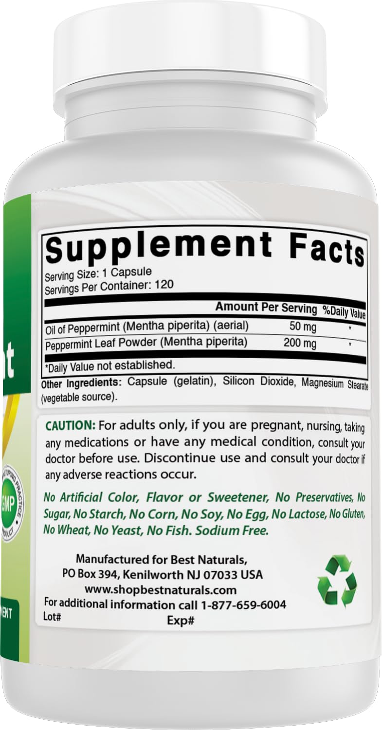 Foto 6 | Suplemento Best Naturals Aceite De Menta 250 Mg 120 Cápsulas X2 - Venta Internacional.