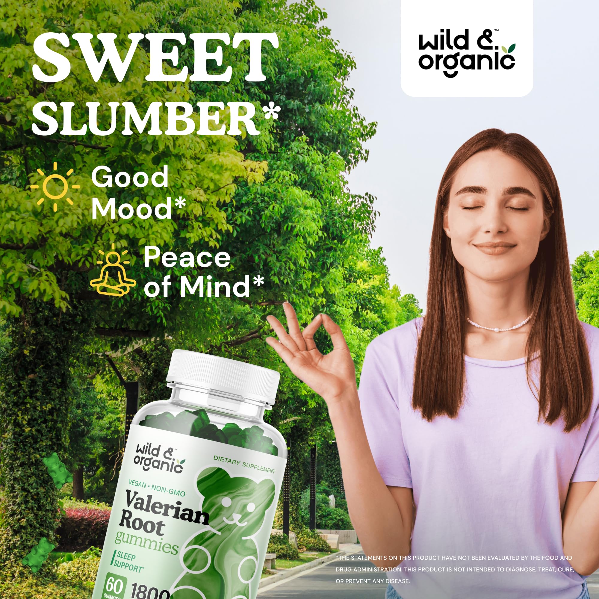 Foto 3 pulgar | Suplemento De Gomitas De Raíz De Valeriana Silvestres Y Orgánicas 1800 Mg 60 G - Venta Internacional.