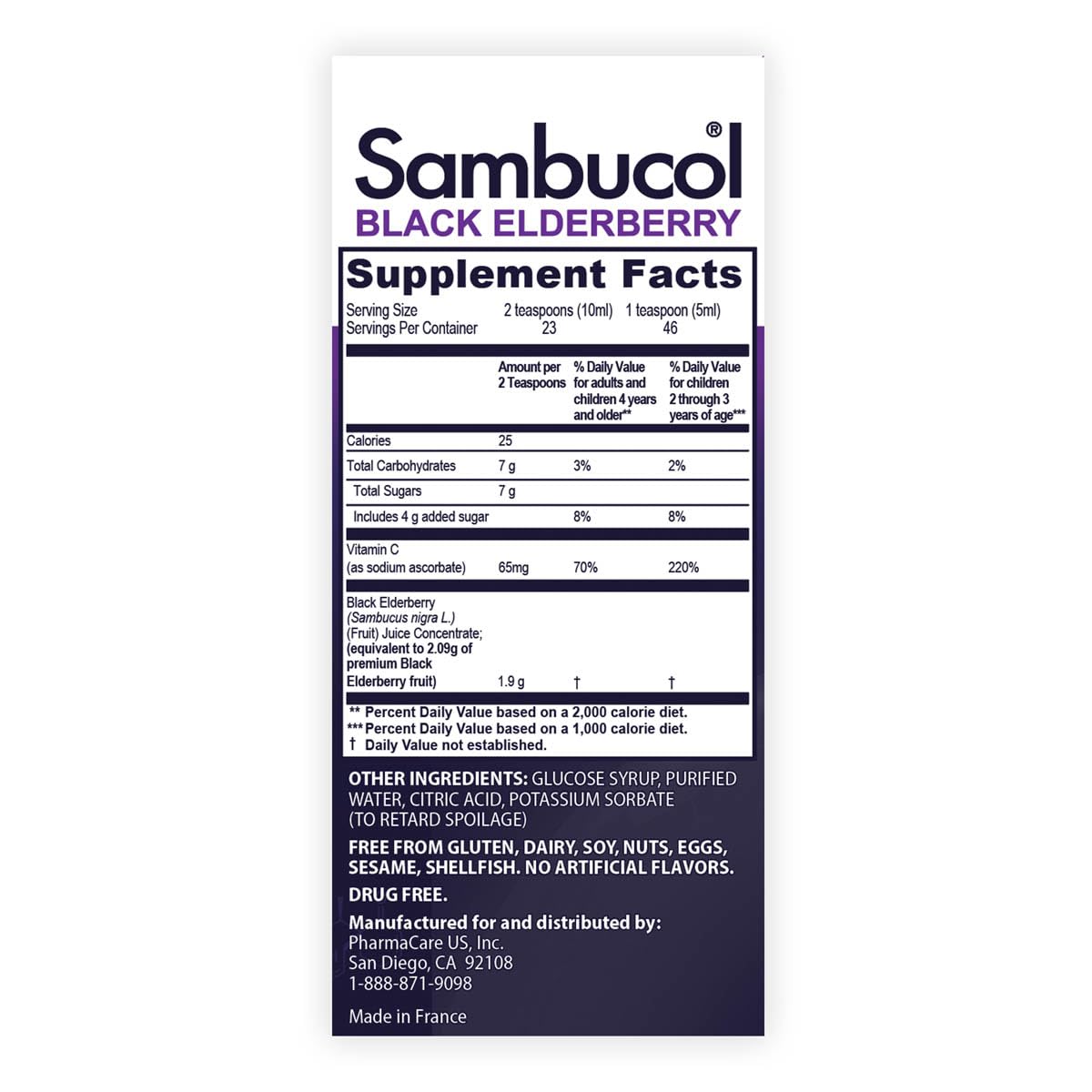 Foto 6 pulgar | Sirope de Saúco Negro de Sambucol para Niños 230 Ml - Venta Internacional