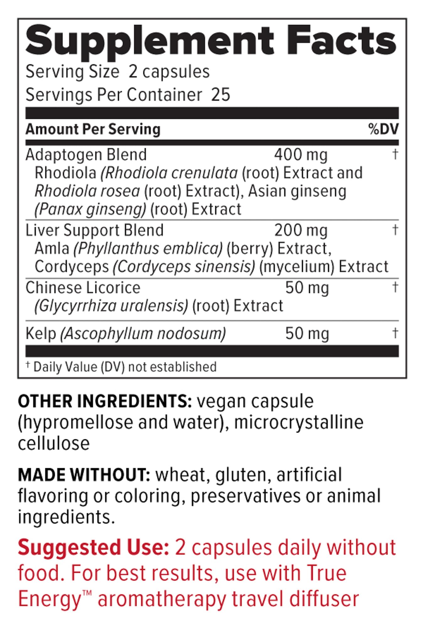 Foto 4 pulgar | Suplemento Redd Remedies True Energy Support 50 Cápsulas - Venta Internacional