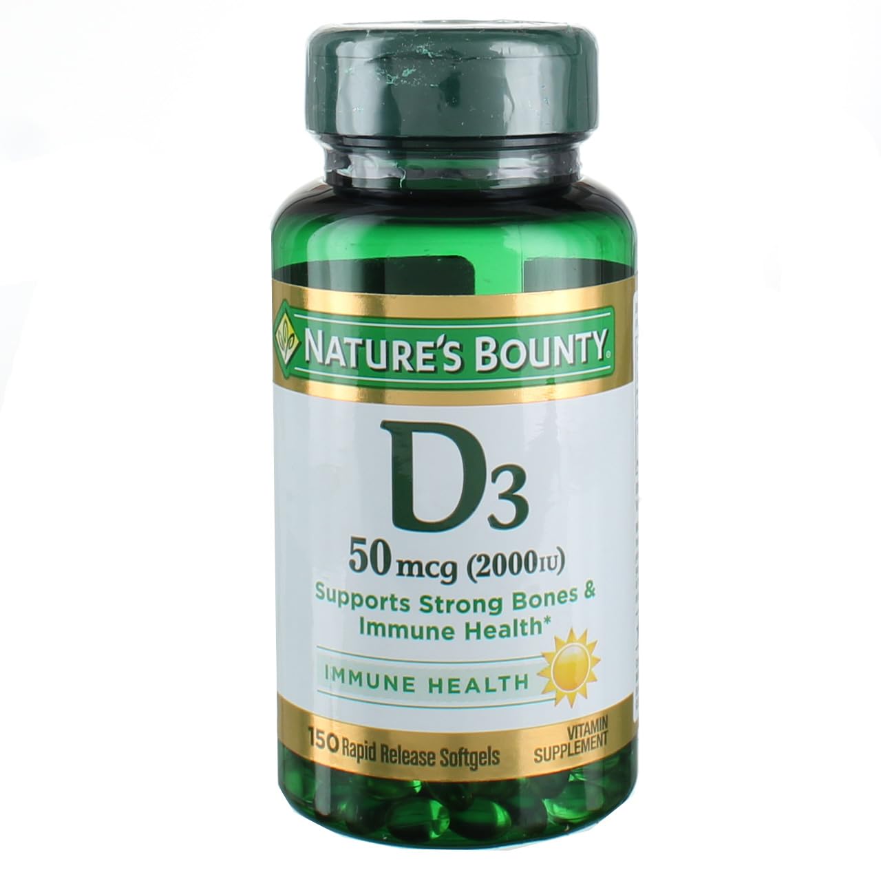 Suplemento de Vitamina D3 de Nature's Bounty 2000 UI Cápsulas Blandas - Venta Internacional