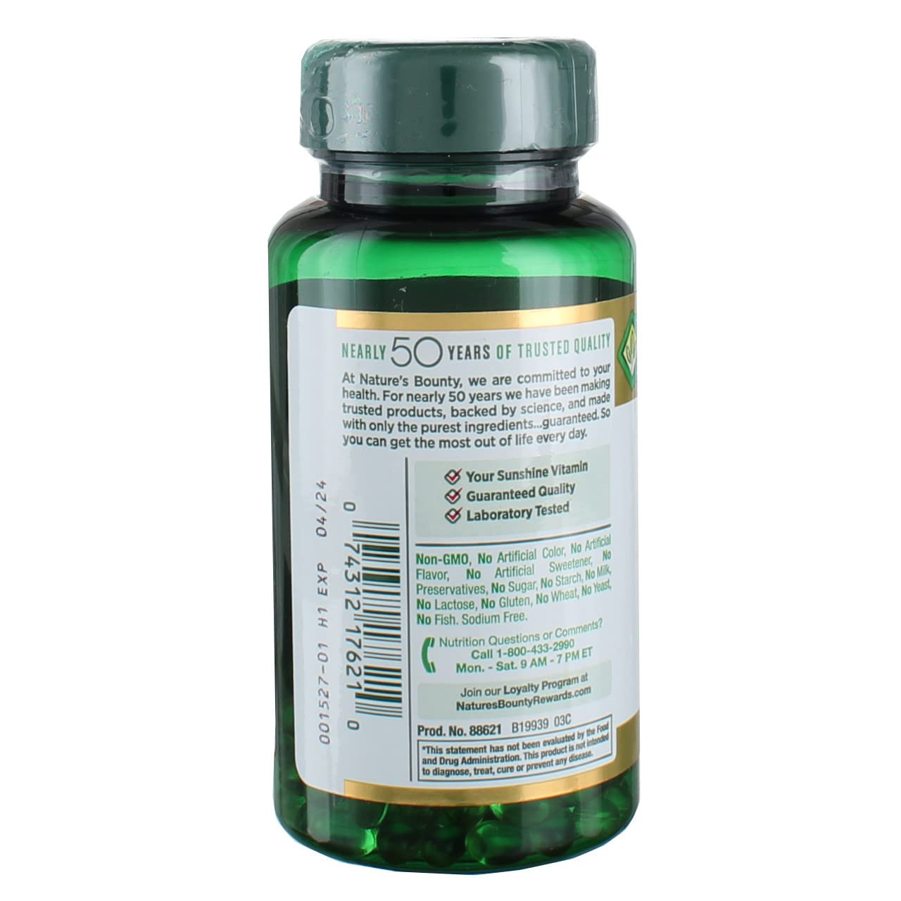 Foto 5 pulgar | Suplemento de Vitamina D3 de Nature's Bounty 2000 UI Cápsulas Blandas - Venta Internacional