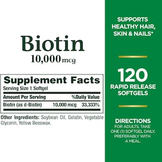 Foto 4 | Suplemento Nature's Bounty Cápsulas Blandas de Biotina de 10000 mcg 120 Unidades X2 - Venta Internacional