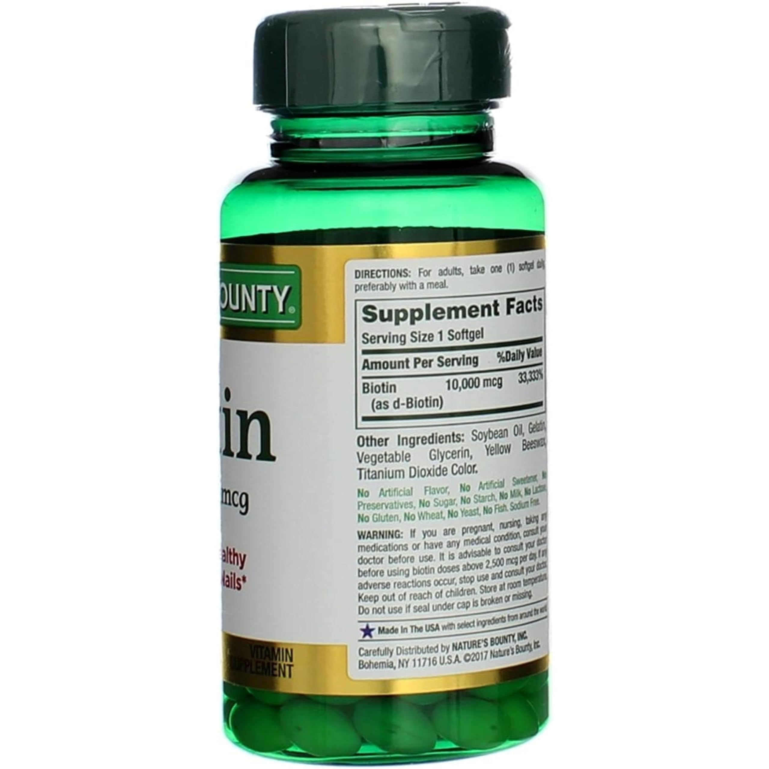 Foto 7 pulgar | Suplemento Nature's Bounty Cápsulas Blandas de Biotina de 10000 mcg 120 Unidades X2 - Venta Internacional