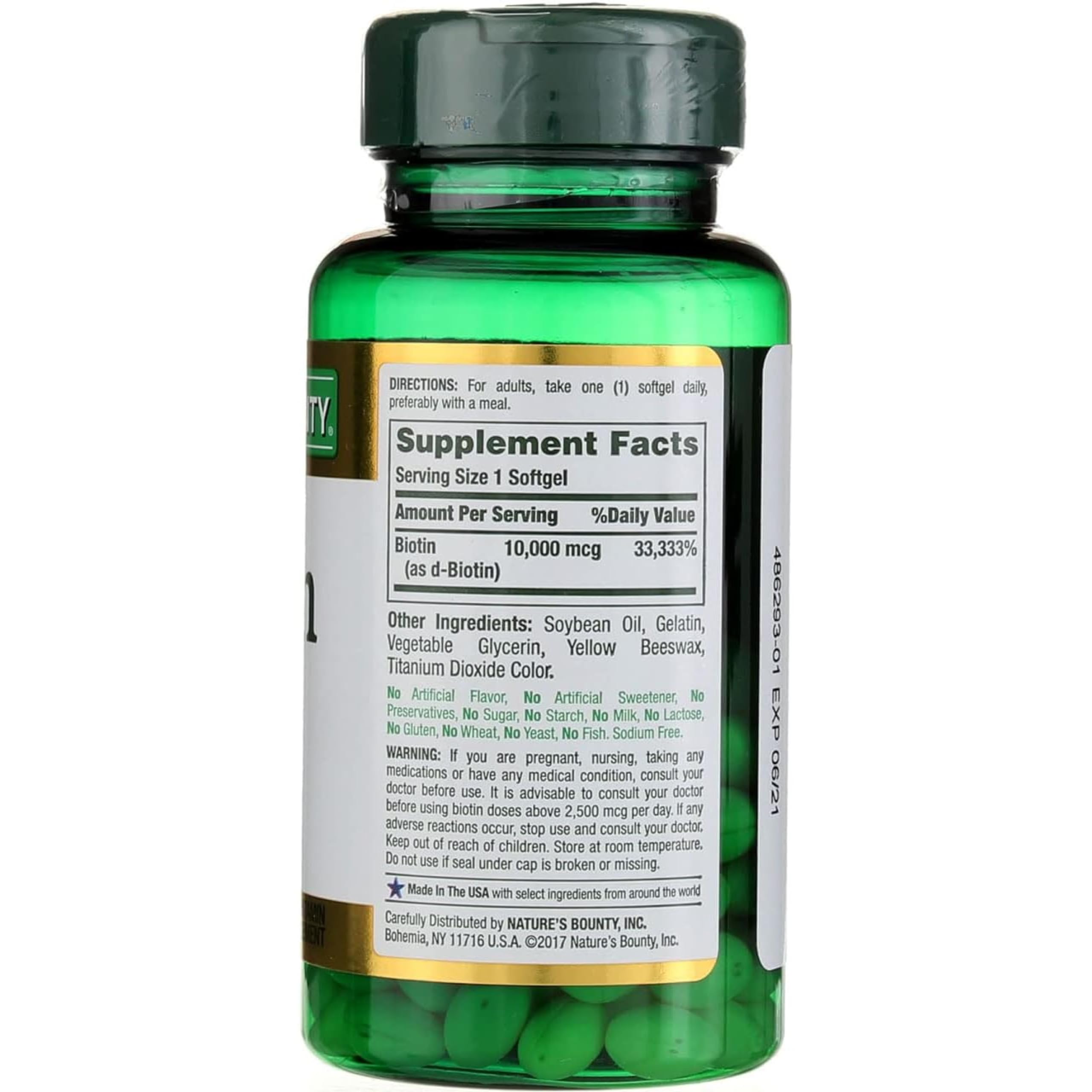 Foto 8 pulgar | Suplemento Nature's Bounty Cápsulas Blandas de Biotina de 10000 mcg 120 Unidades X2 - Venta Internacional