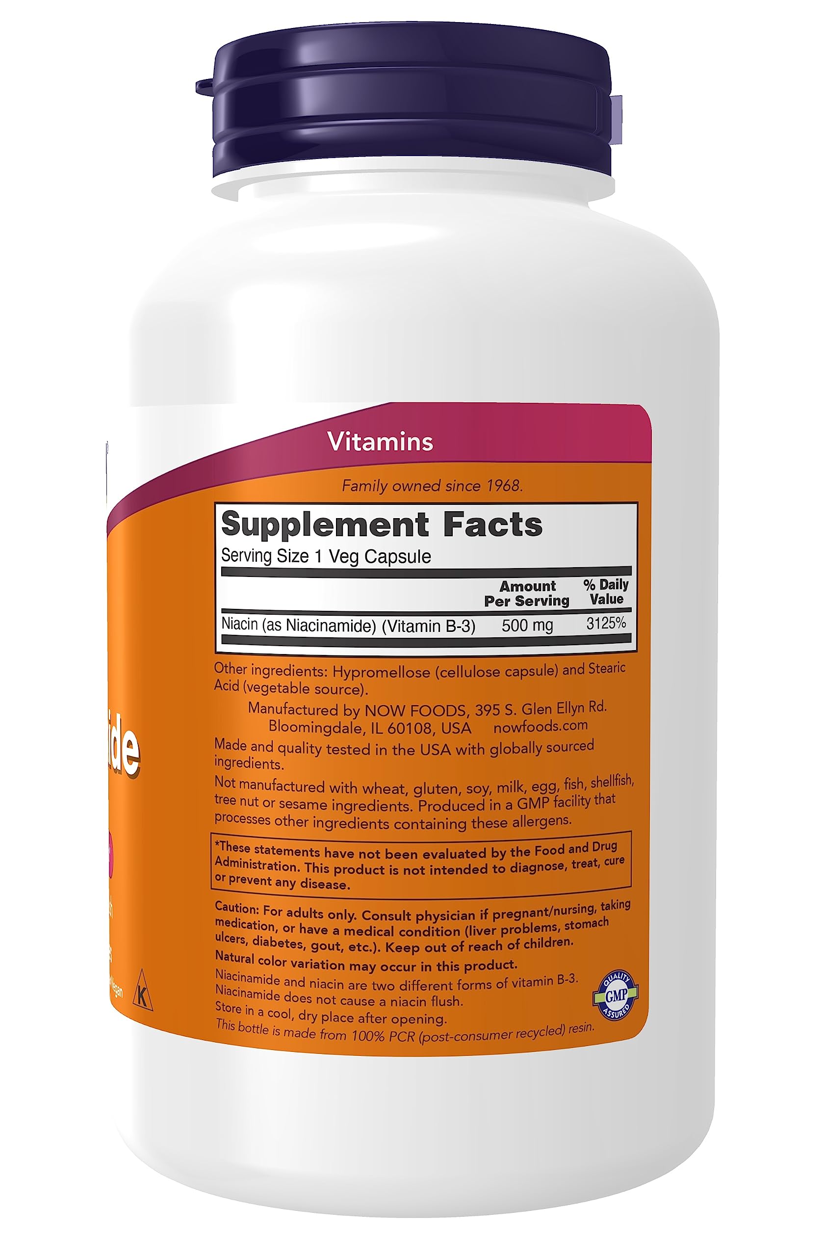 Foto 3 pulgar | Suplemento Now Foods Niacinamida Vitamina B-3 500 mg 250 Cápsulas - Venta Internacional