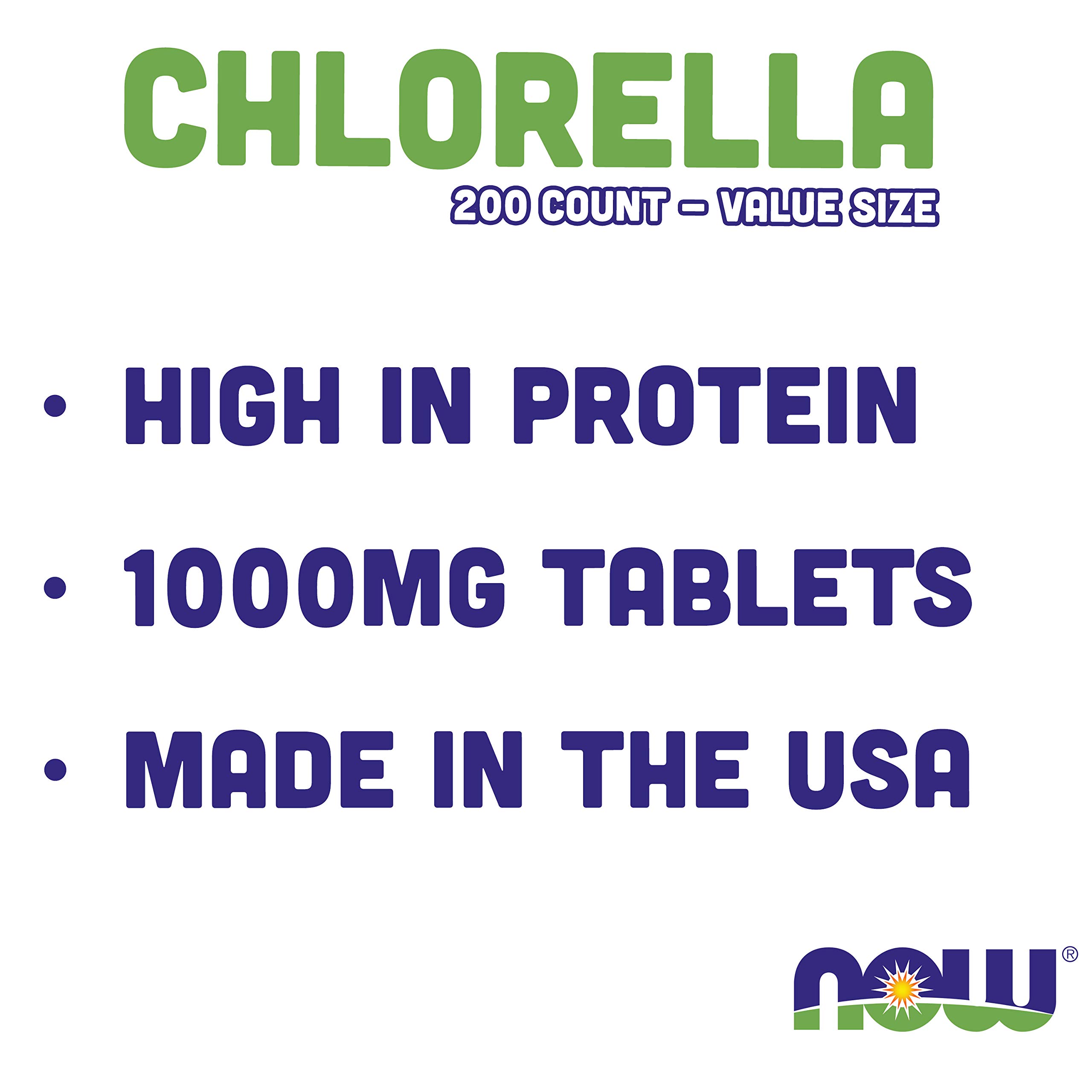 Foto 5 pulgar | Tabletas de Clorella Now Foods 1000 mg 200 Tabletas Premium sin OGM - Venta Internacional