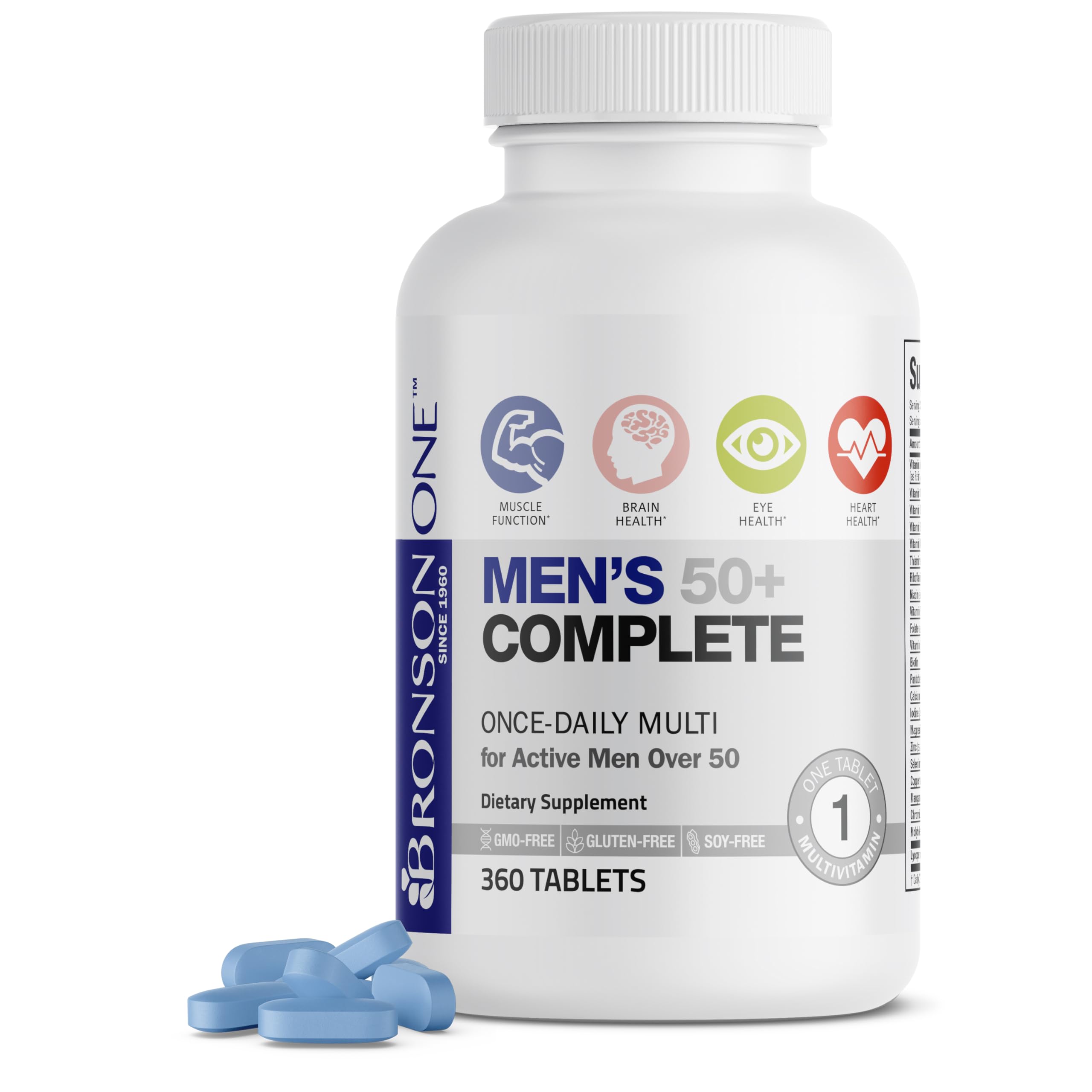 Foto 1 | Suplemento Multivitamínico Bronson One Daily para Hombres de Más de 50 Años 360 Tabletas - Venta Internacional
