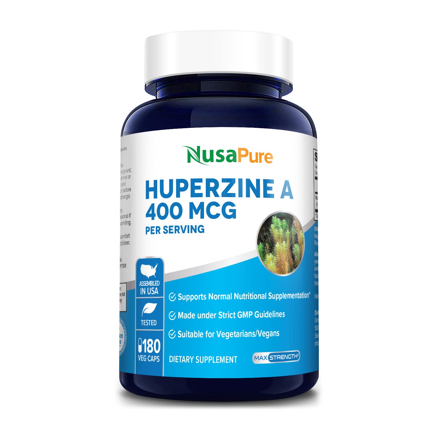 Foto 2 pulgar | Suplemento NusaPure Huperzine a 400 mcg 180 Cápsulas Vegetarianas - Venta Internacional