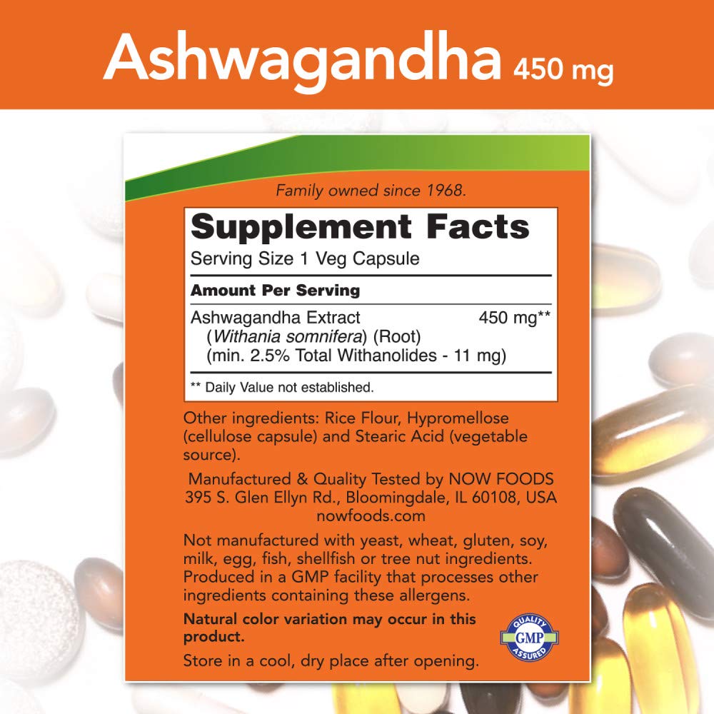 Foto 3 pulgar | Suplemento Now Foods: Extracto de Ashwagandha 450 mg 2 Frascos de 90 Cápsulas C/U - Venta Internacional
