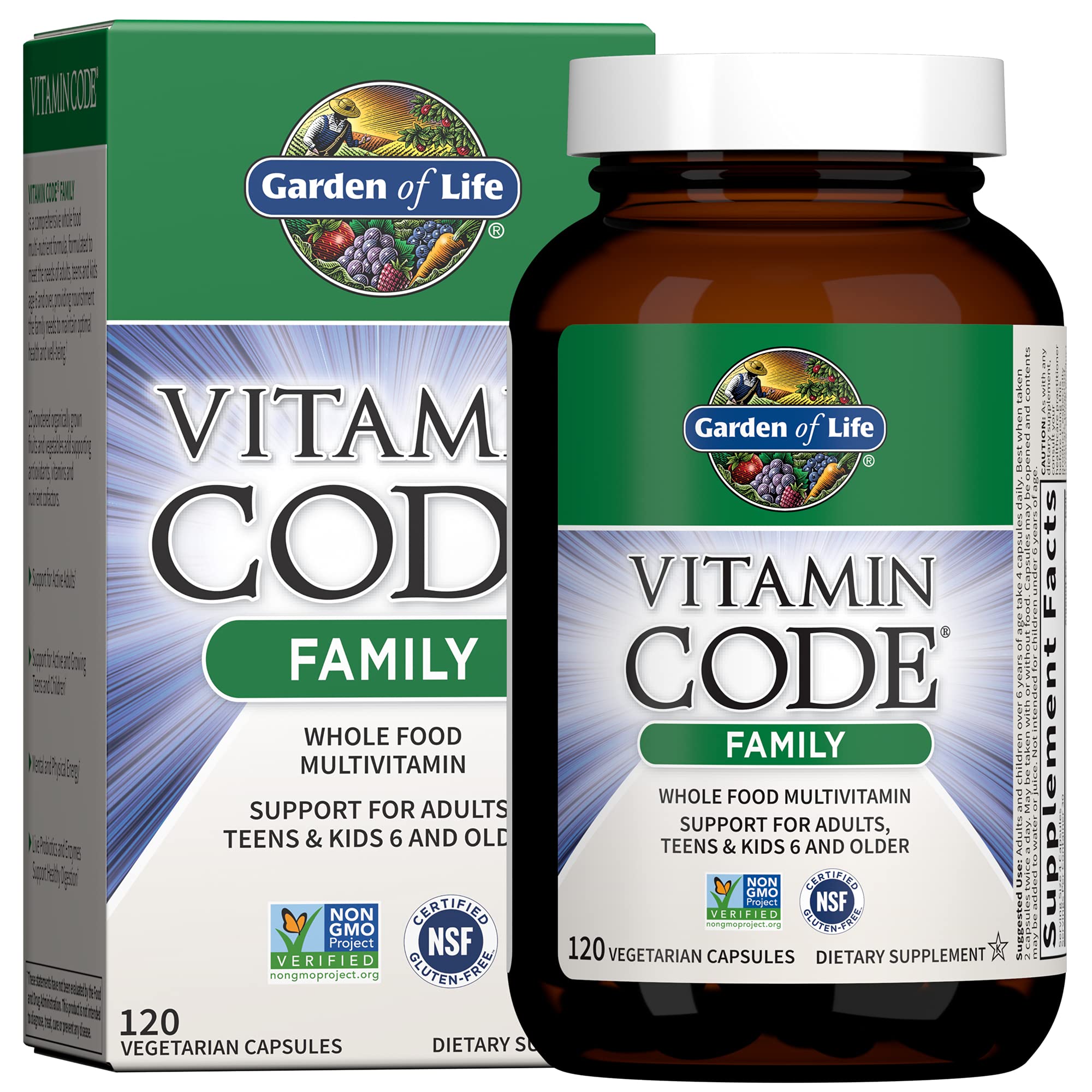 Foto 2 pulgar | Suplemento Garden Of Life Vitamin Code Family Multi 120 Cápsulas - Venta Internacional.