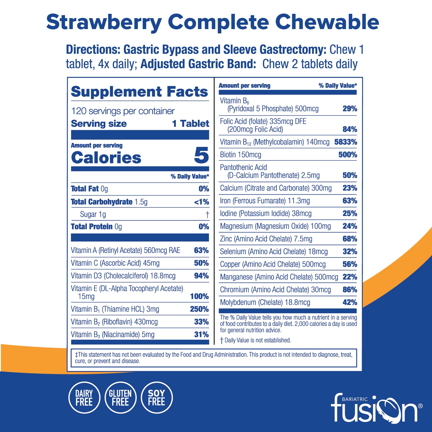 Foto 2 | Suplemento Multivitamínico Masticable Completo Bariatric Fusion - Venta Internacional