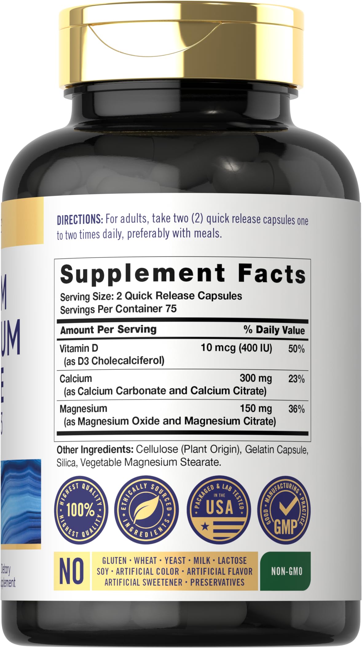Foto 3 pulgar | Suplemento de Citrato de Calcio y Magnesio Carlyle Más Vitamina D3 - Venta Internacional