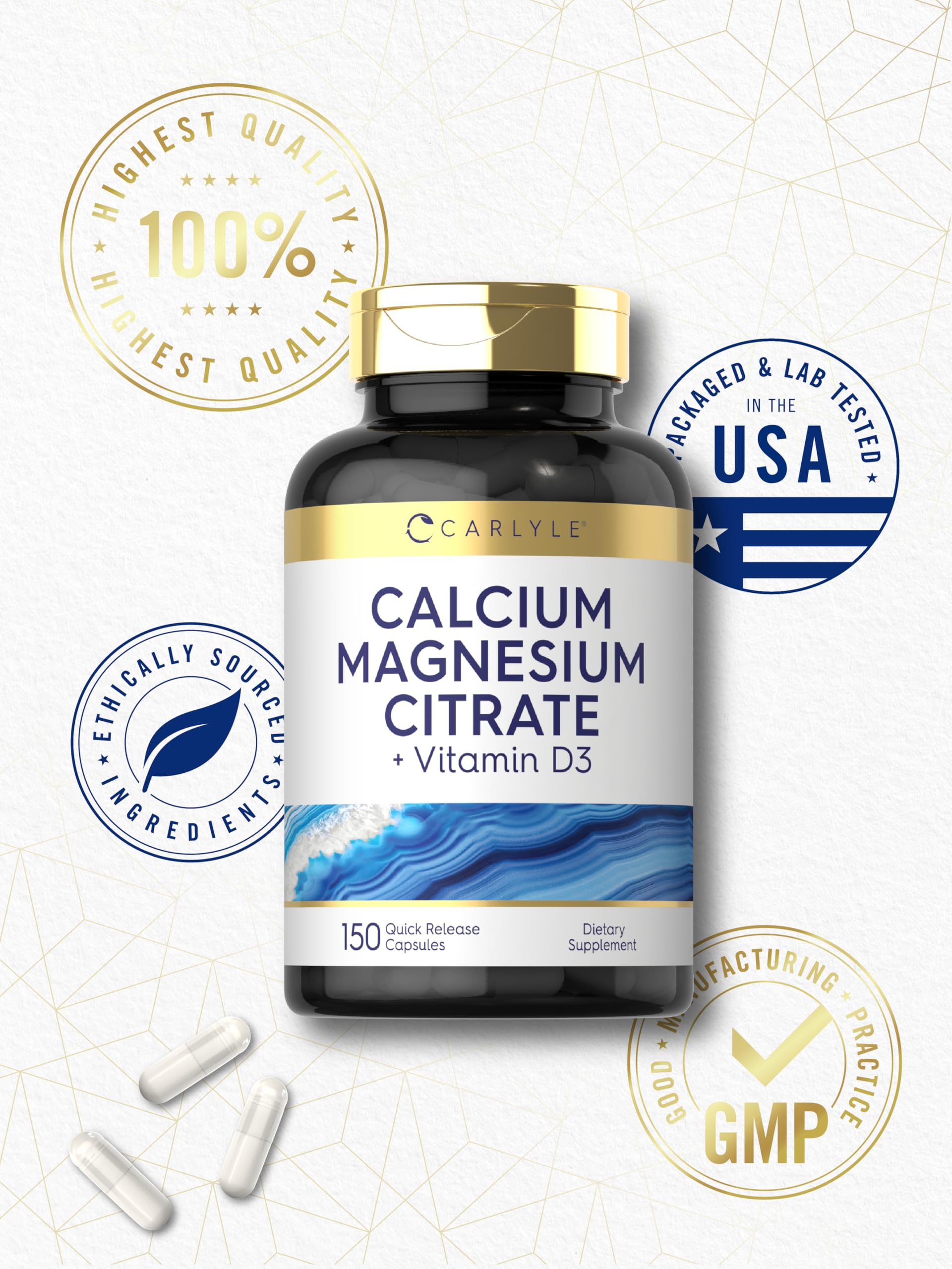 Foto 7 pulgar | Suplemento de Citrato de Calcio y Magnesio Carlyle Más Vitamina D3 - Venta Internacional