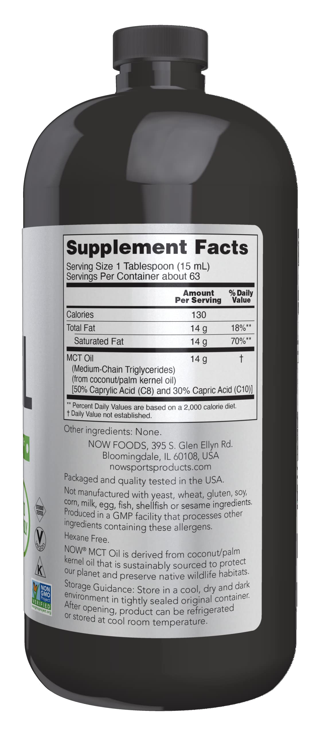 Foto 3 pulgar | Aceite Mct Supplement Now Foods 414 ml para Controlar el Peso - Venta Internacional