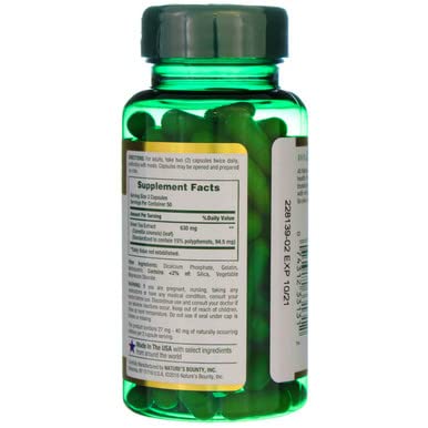 Foto 8 pulgar | Suplemento de Extracto de Té Verde Nature's Bounty 315 mg x 100 Cápsulas - Venta Internacional