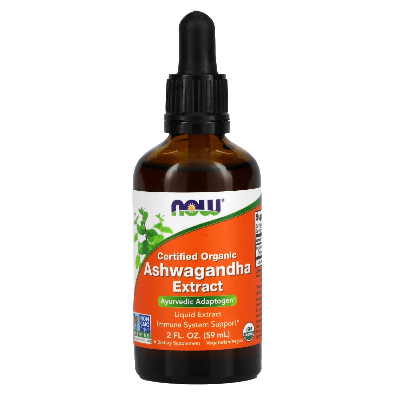 Extracto Líquido de Ashwagandha de Supplement Now Foods 60 ml Orgánico - Venta Internacional