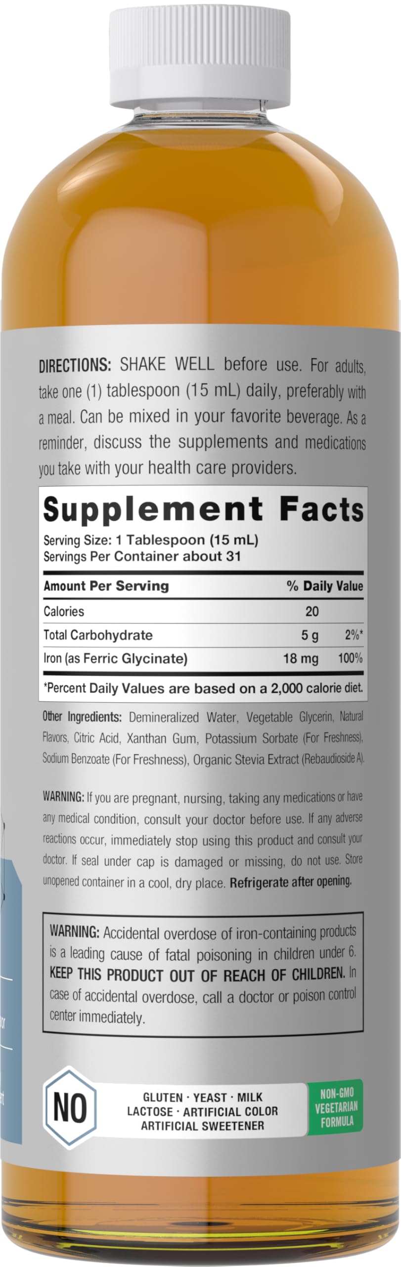 Foto 3 pulgar | Suplemento Horbäach Vegan Iron de 473 ml-Venta Internacional