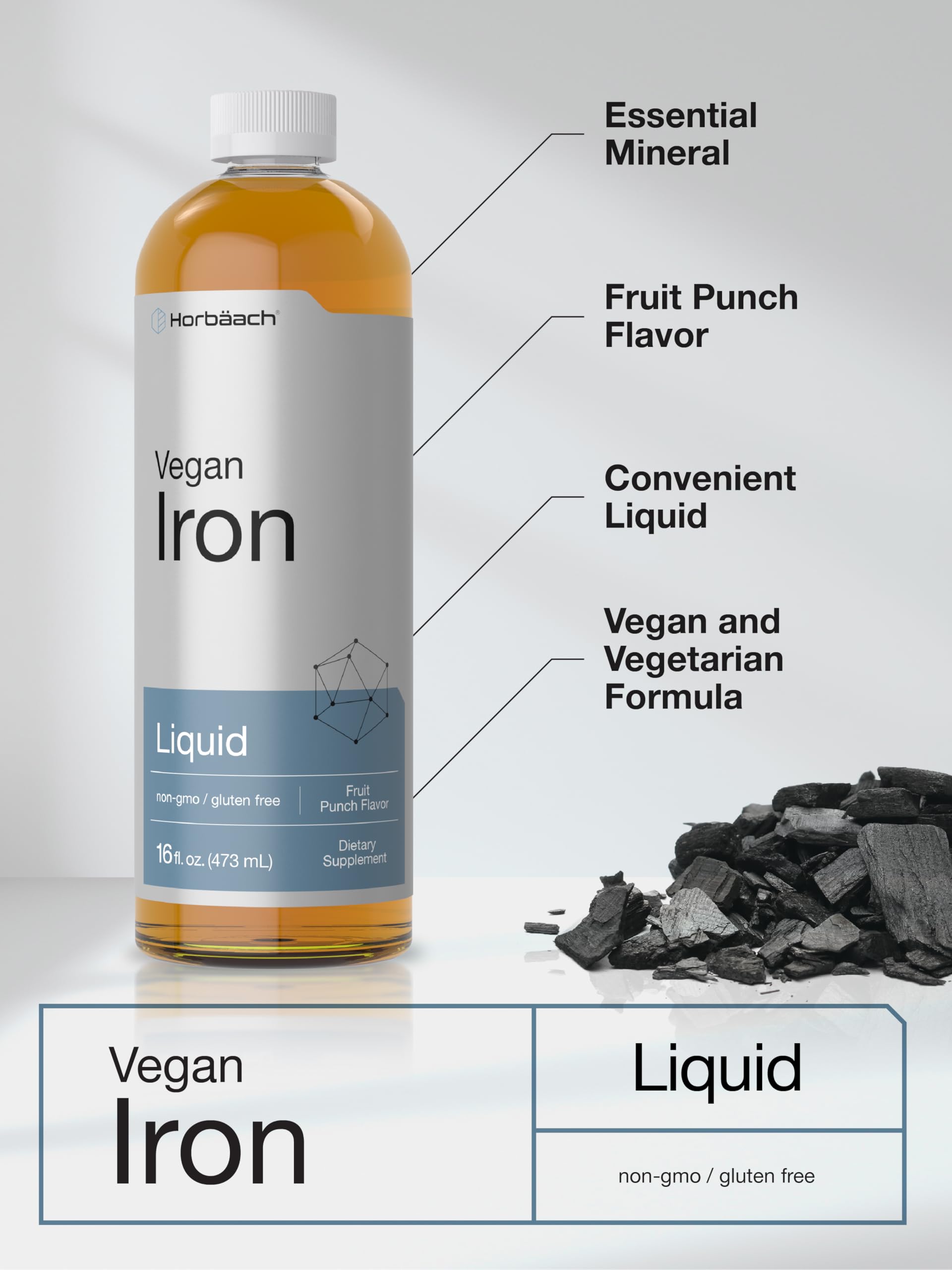 Foto 5 pulgar | Suplemento Horbäach Vegan Iron de 473 ml-Venta Internacional
