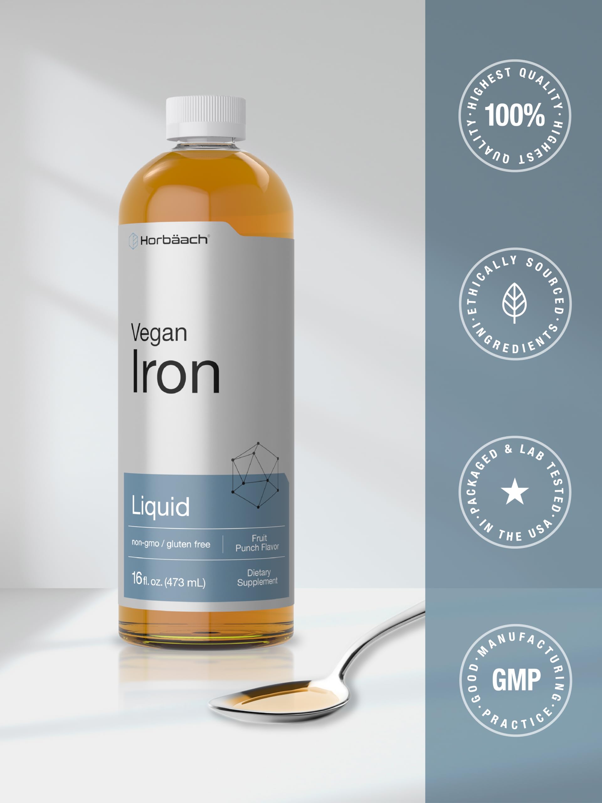 Foto 8 pulgar | Suplemento Horbäach Vegan Iron de 473 ml-Venta Internacional