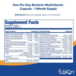 Foto 2 | Multivitamínico Bariatric Fusion con Hierro 30 Capsulas - Venta Internacional