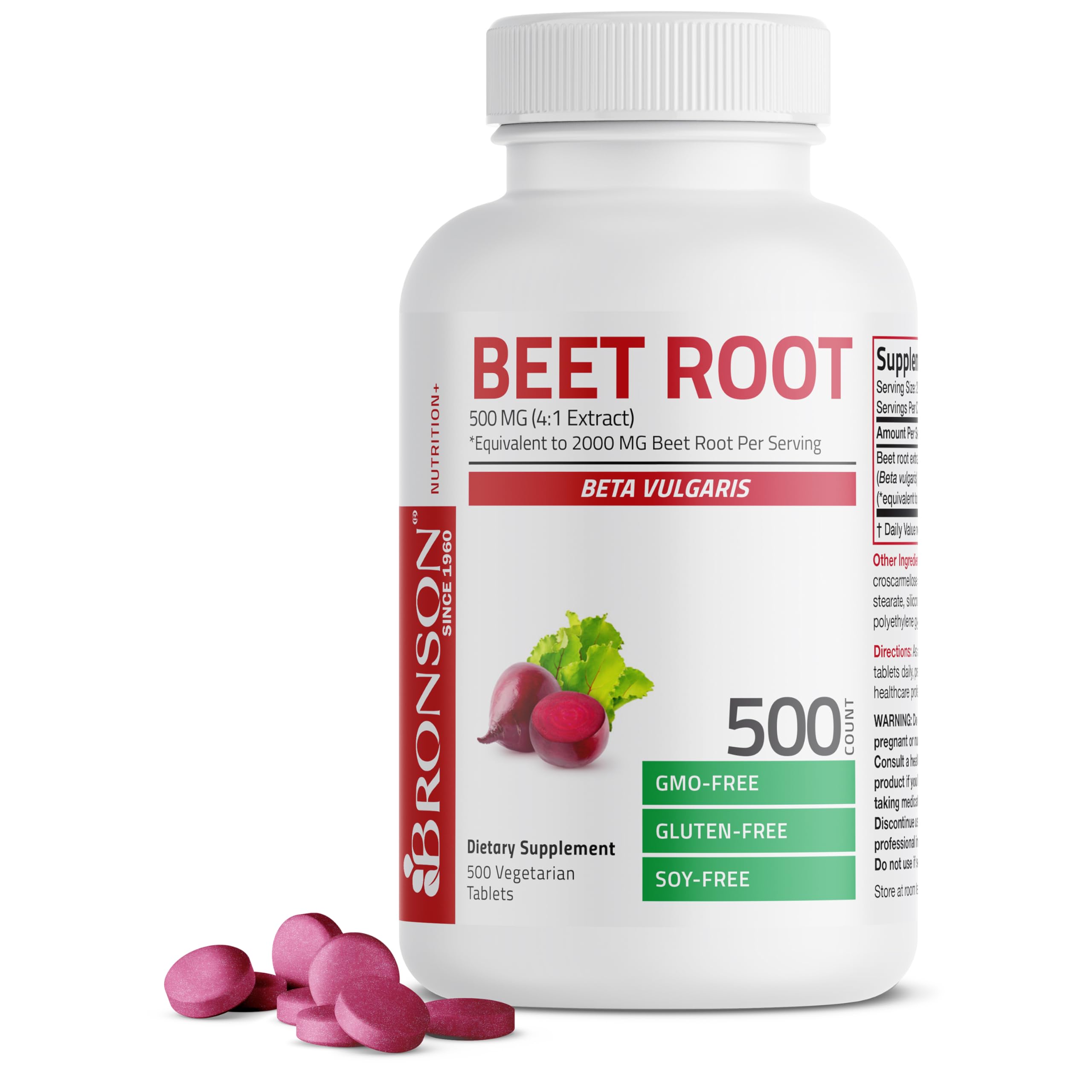 Foto 2 pulgar | Suplemento Bronson Beet Root Extra Strength 500 Comprimidos - Venta Internacional