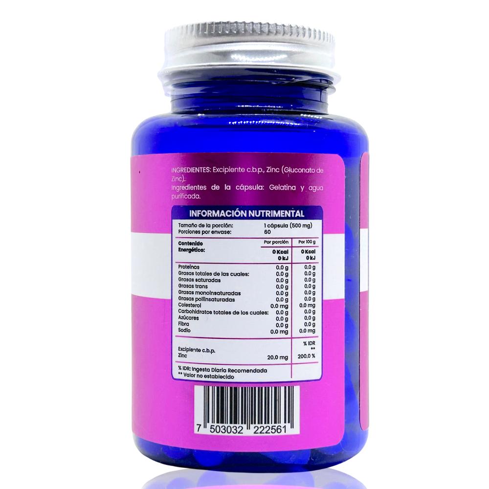 Foto 5 | Suplemento Alimenticio Tri-Flow Zinc Quelado 20 mg 60 Cápsulas de 500 mg
