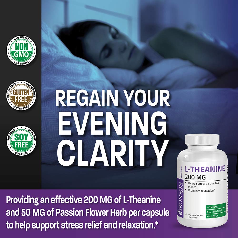 Foto 4 | Suplemento Bronson L-teanina 200 Mg Con Pasiflora 120 Cápsulas - Venta Internacional