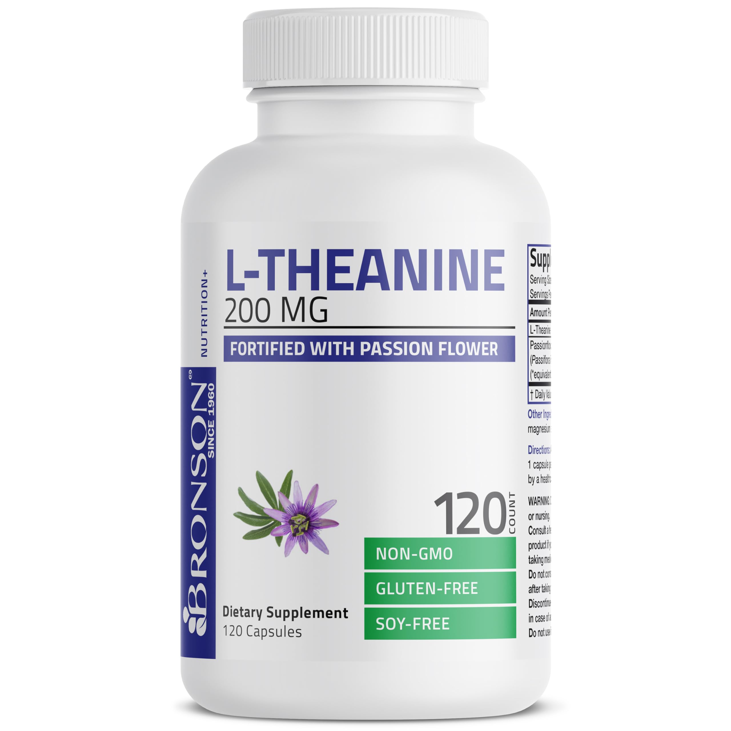 Foto 5 | Suplemento Bronson L-teanina 200 Mg Con Pasiflora 120 Cápsulas - Venta Internacional