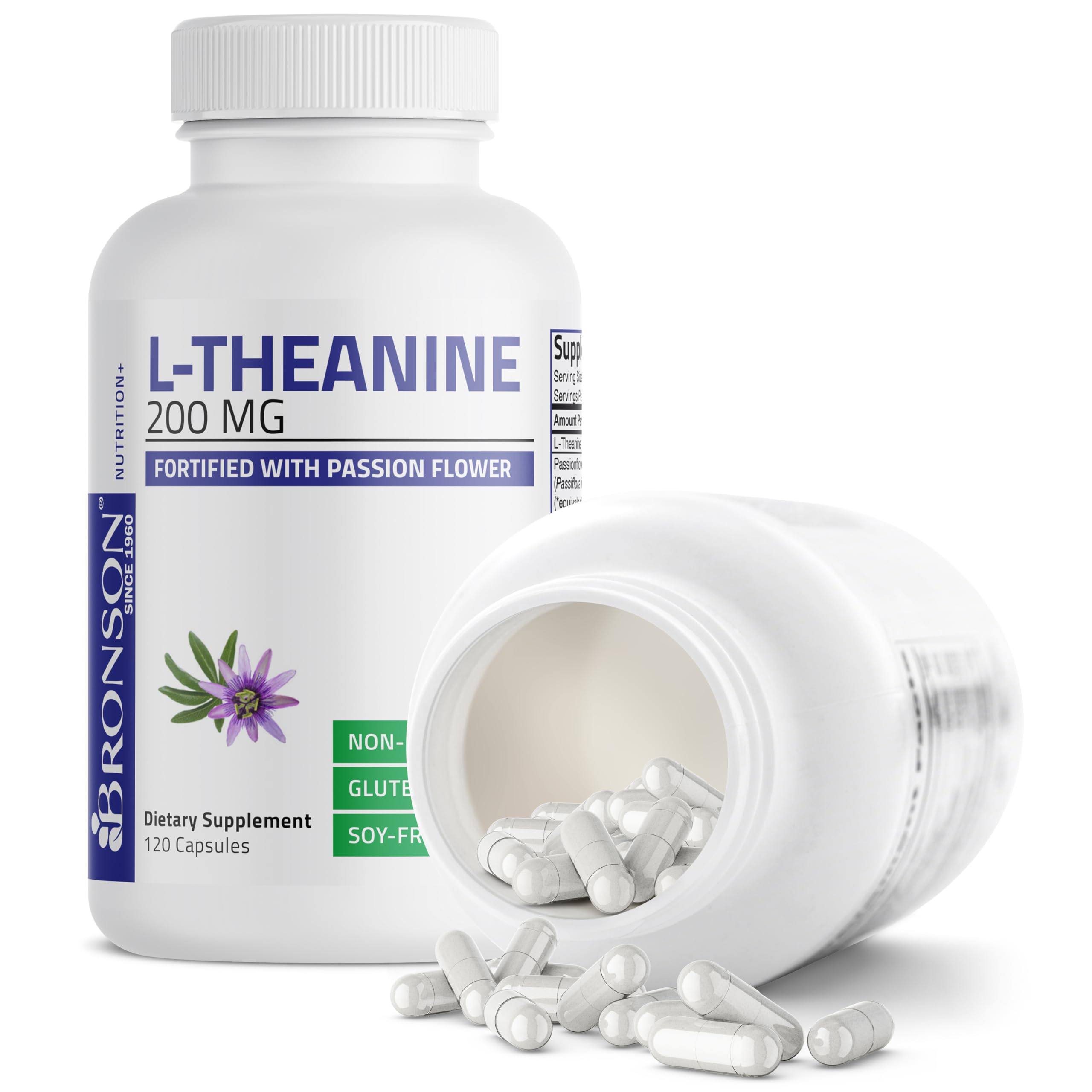 Foto 6 | Suplemento Bronson L-teanina 200 Mg Con Pasiflora 120 Cápsulas - Venta Internacional